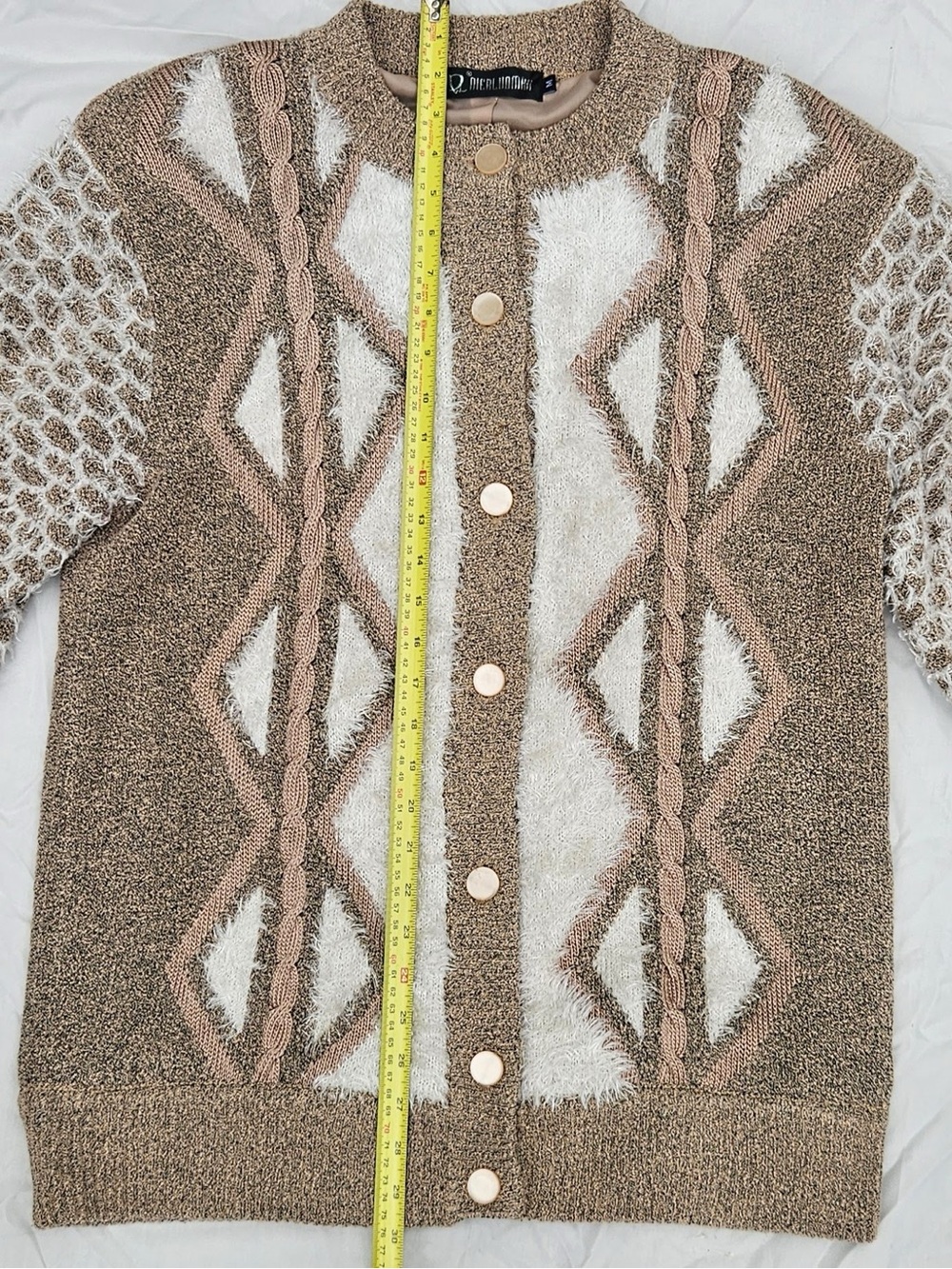 Unique Pattern Button Knit Cardigan - Picture 9 of 14